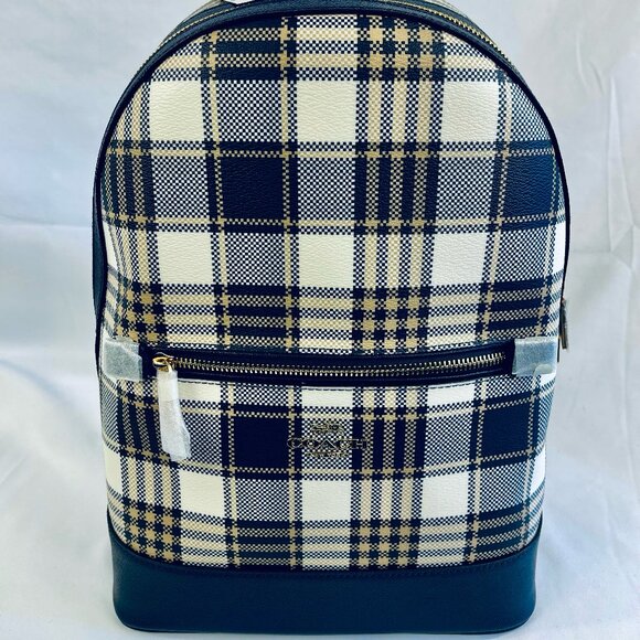 COACH Kenley Backpack Plaid Print - Picture 1 of 6